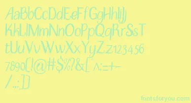 DisguiseSlim font – Green Fonts On Yellow Background