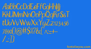 DisguiseSlim font – Orange Fonts On Blue Background