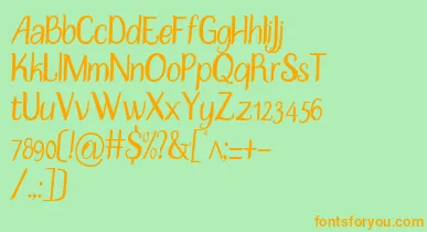 DisguiseSlim font – Orange Fonts On Green Background
