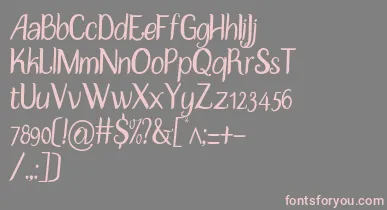 DisguiseSlim font – Pink Fonts On Gray Background