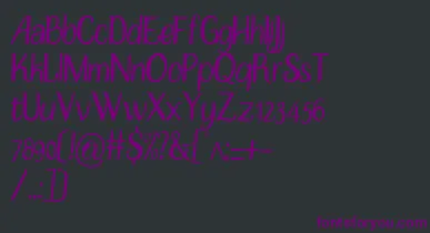 DisguiseSlim font – Purple Fonts On Black Background
