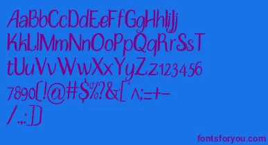 DisguiseSlim font – Purple Fonts On Blue Background