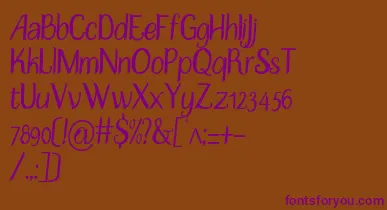 DisguiseSlim font – Purple Fonts On Brown Background