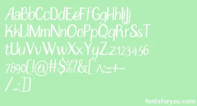 DisguiseSlim font – White Fonts On Green Background