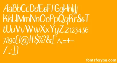 DisguiseSlim font – White Fonts On Orange Background
