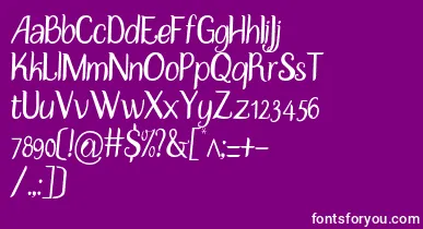 DisguiseSlim font – White Fonts On Purple Background