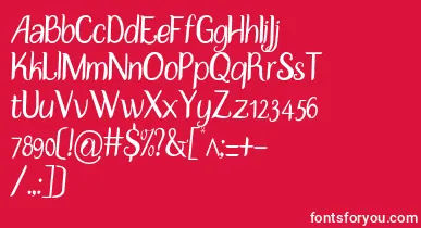 DisguiseSlim font – White Fonts On Red Background