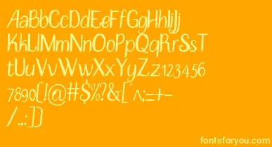 DisguiseSlim font – Yellow Fonts On an Orange Background