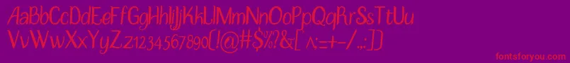 DisguiseSlim Font – Red Fonts on Purple Background