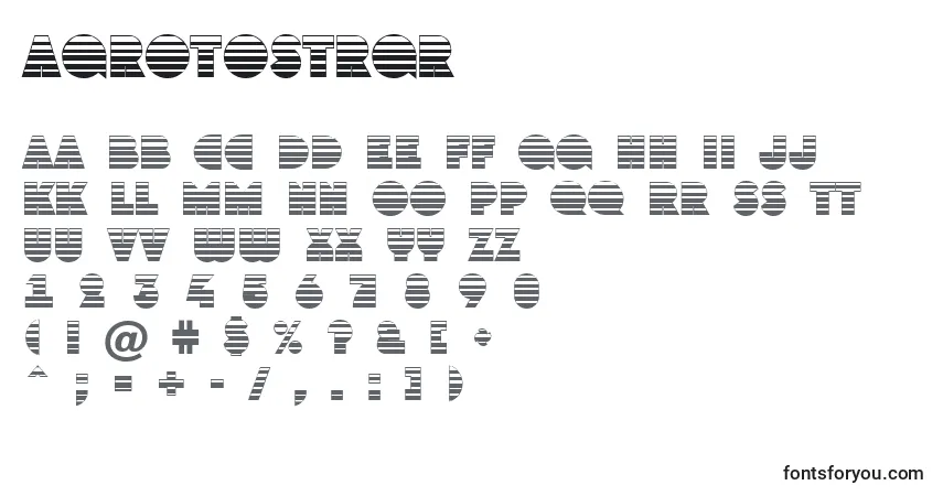 Czcionka AGrotostrgr – alfabet, cyfry, specjalne znaki