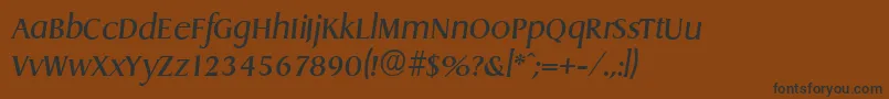 Шрифт DragonserialItalic – чёрные шрифты на коричневом фоне