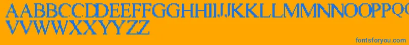 Vic Font – Blue Fonts on Orange Background