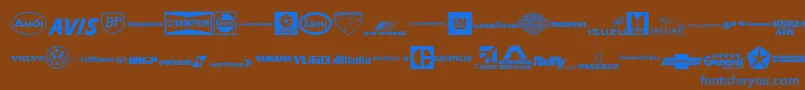 Шрифт TransportRegular – синие шрифты на коричневом фоне