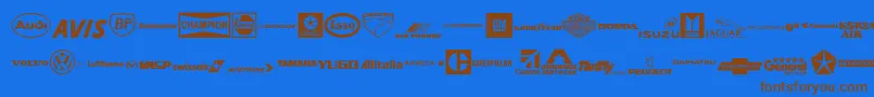 TransportRegular Font – Brown Fonts on Blue Background