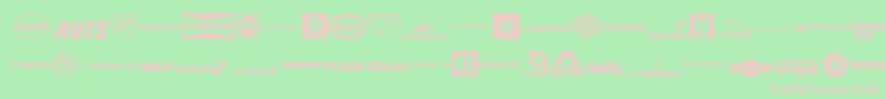 フォントTransportRegular – 緑の背景にピンクのフォント