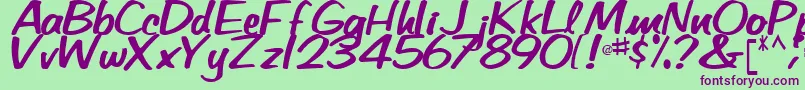 BetaRegularTtstd-Schriftart – Violette Schriften auf grünem Hintergrund