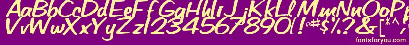 Czcionka BetaRegularTtstd – żółte czcionki na fioletowym tle