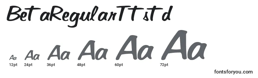 BetaRegularTtstd Font Sizes