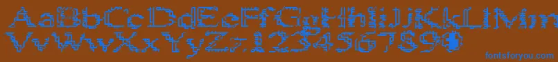 HeatSinks386 Font – Blue Fonts on Brown Background