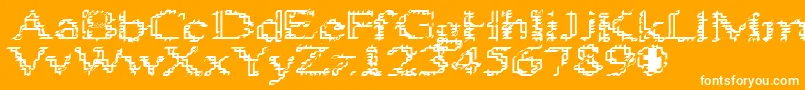 HeatSinks386 Font – White Fonts on Orange Background