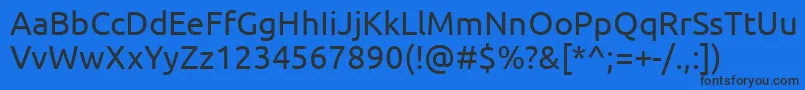 Czcionka UbuntuRegular – czarne czcionki na niebieskim tle