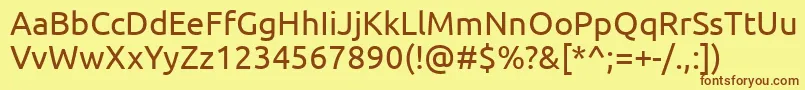 Шрифт UbuntuRegular – коричневые шрифты на жёлтом фоне