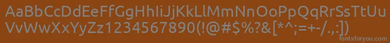 Czcionka UbuntuRegular – szare czcionki na brązowym tle