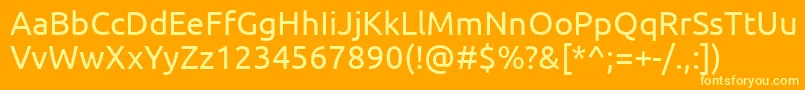 UbuntuRegular Font – Yellow Fonts on Orange Background