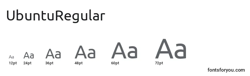 Размеры шрифта UbuntuRegular