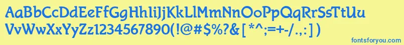 SheffieldRegular Font – Blue Fonts on Yellow Background