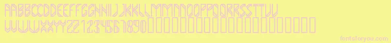 YumaRegular-fontti – vaaleanpunaiset fontit keltaisella taustalla