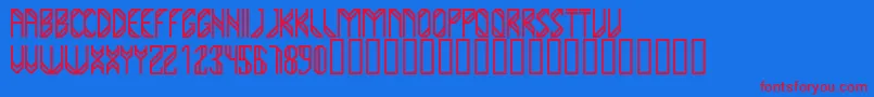 YumaRegular Font – Red Fonts on Blue Background