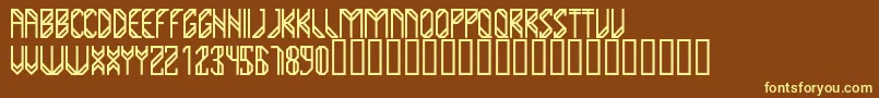 YumaRegular-fontti – keltaiset fontit ruskealla taustalla