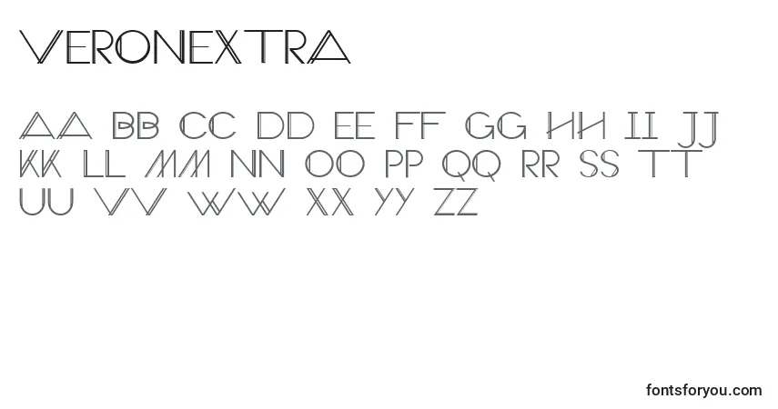 Schriftart VeronExtra – Alphabet, Zahlen, spezielle Symbole