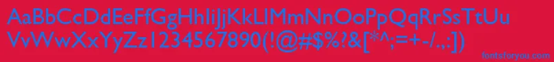 GillSsi Font – Blue Fonts on Red Background