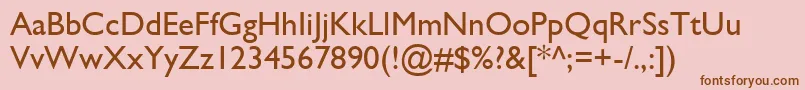 GillSsi-fontti – ruskeat fontit vaaleanpunaisella taustalla