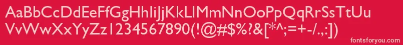GillSsi Font – Pink Fonts on Red Background