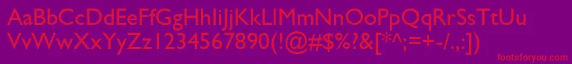 GillSsi Font – Red Fonts on Purple Background