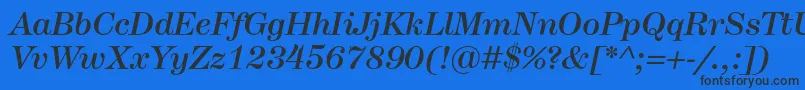 Fonte HerculesmediumItalic – fontes pretas em um fundo azul