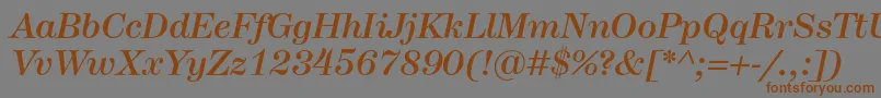 Шрифт HerculesmediumItalic – коричневые шрифты на сером фоне