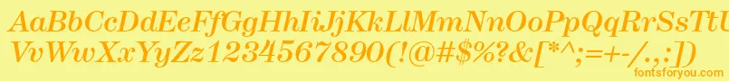 HerculesmediumItalic Font – Orange Fonts on Yellow Background