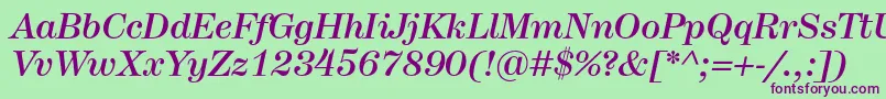 HerculesmediumItalic Font – Purple Fonts on Green Background