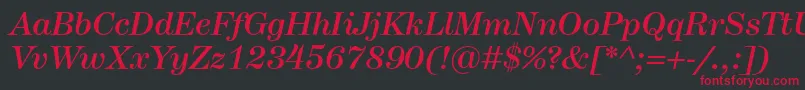 HerculesmediumItalic Font – Red Fonts on Black Background