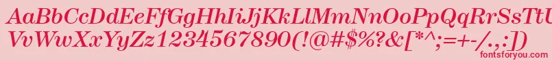 HerculesmediumItalic Font – Red Fonts on Pink Background