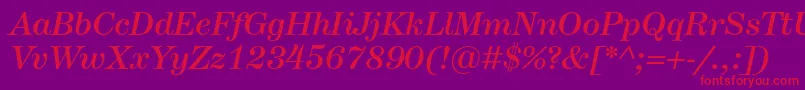 HerculesmediumItalic Font – Red Fonts on Purple Background