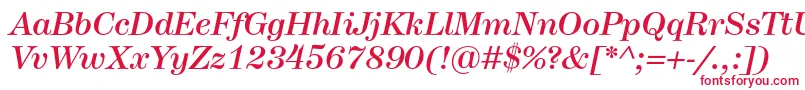 フォントHerculesmediumItalic – 白い背景に赤い文字