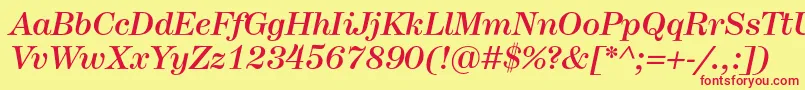 HerculesmediumItalic Font – Red Fonts on Yellow Background