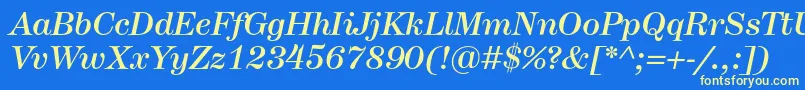 HerculesmediumItalic Font – Yellow Fonts on Blue Background