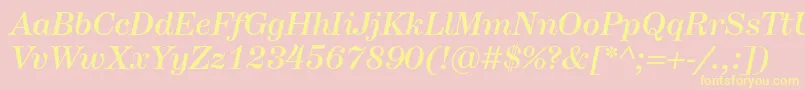 HerculesmediumItalic Font – Yellow Fonts on Pink Background