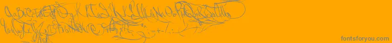 Waterwaysseafarers-Schriftart – Graue Schriften auf orangefarbenem Hintergrund